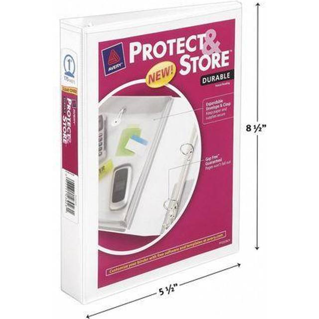 Avery AVE23011 View Binder, Protect-Storage, 5.5 in. x 8.5 in., 1 in. Cap, White