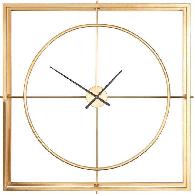 Unique Cross Hair Design Metal Wall Clock, Easy To Read Minimal Hands Big Clock On Wall, Kitchen Clock - Gold - One Size