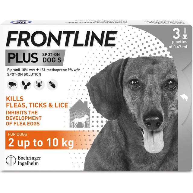 FRONTLINE Plus Flea & Tick Treatment for Small Dogs (2-10 kg) - 3 Pipettes