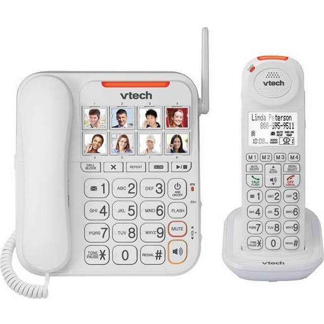 OPENED BOXES Memo24 Big Button and Picture Corded Landline Phone for Elderly