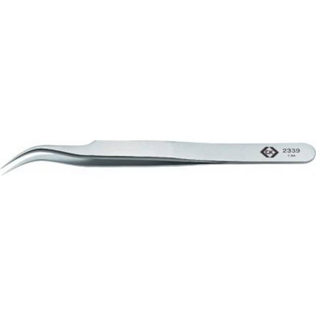 C.K Tools pincet, præcisionspincet, fin/buet, 110 mm (T2339)