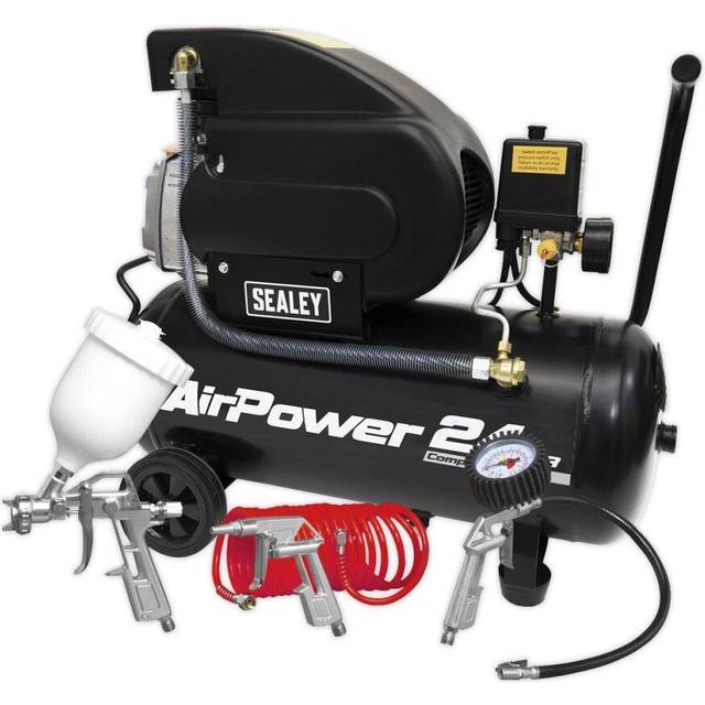 Sealey SAC2420APK Compressor 24L Direct Drive 2hp with 4pc Air Acc...