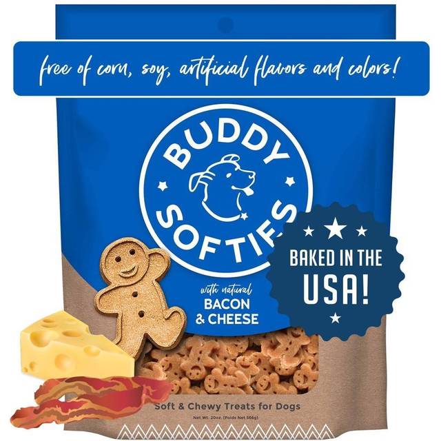 Buddy Softies Soft and Chewy Dog Treats Bacon and Cheese 6 oz