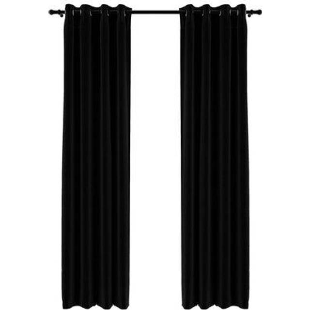 vidaXL Linen-Look Blackout Curtains 2 pcs Anthracite 140x225cm