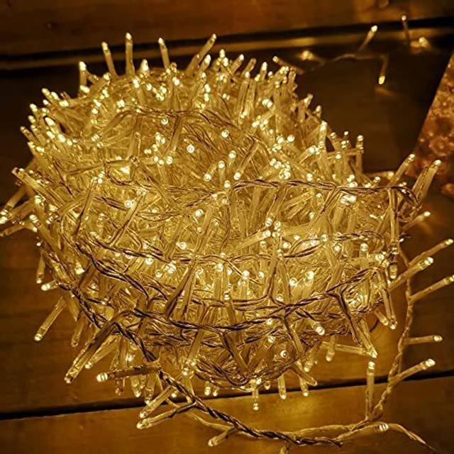 1000 LED 25m Premier TreeBrights Christmas Lights Warm White Clear Cable