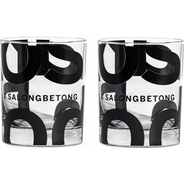 Kosta Boda Salong Betong DOF glas 35 cl 2-pack Klar-svart - Transparent