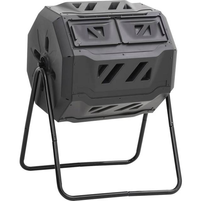 kompostbeholder til have 73x64x95 cm 160 l sort