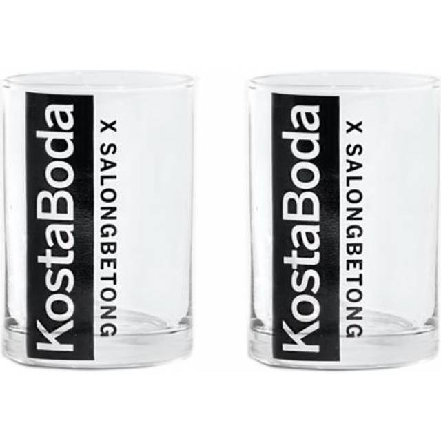 Kosta Boda Salong Betong shot glas 6 cl 2-pack Klar-svart - Transparent