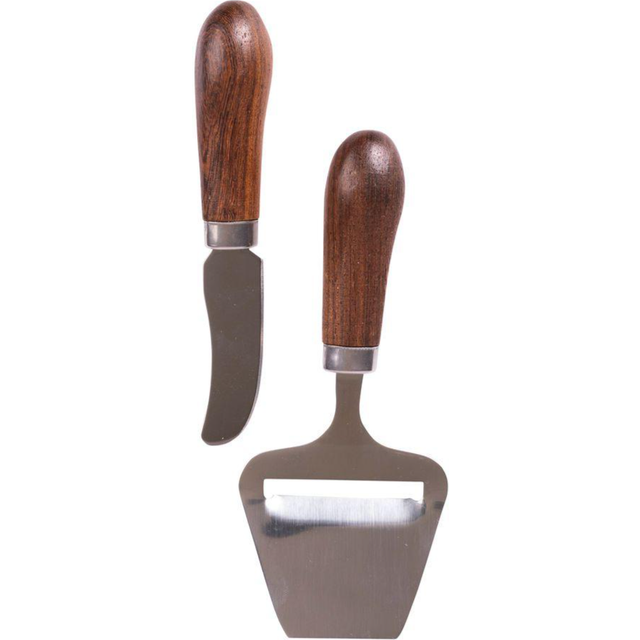 Sagaform Astrid cheese slice and butter knife Brown-silver