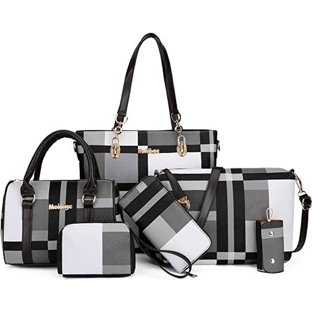 2E-youth Designer Purses And Handbags For Women Satchel Shoulder Bag Tote Bag For Work Clutch Purses (Black  White  Grey)