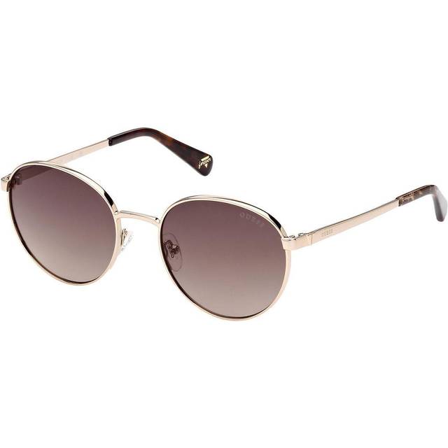 Guess Unisex GU5214 32F Solglasögon Metall Guld Brun Rund Normal Skuggad