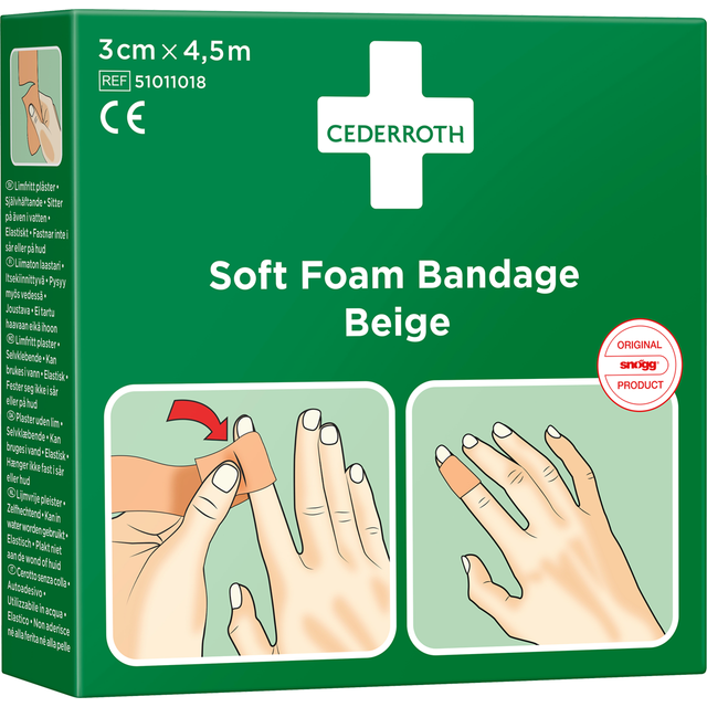 Cederroth Plåster Soft Foam beige 3cmx4,5m