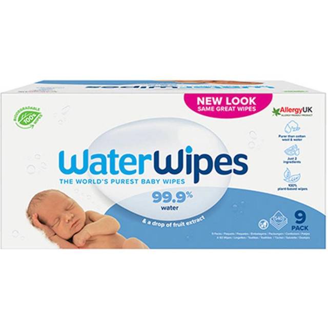 WaterWipes Våtservett Plastfri Big Pack 9 x 60 st