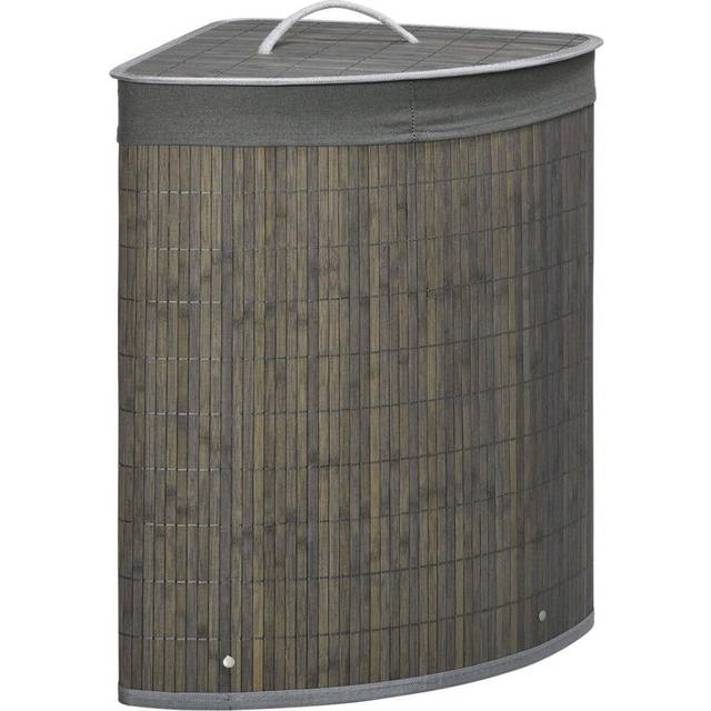 HOMCOM Laundry Basket with Lid Corner Hamper - Grey