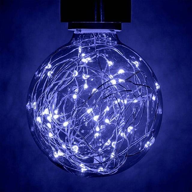 Prolite Globe LED Light Bulb G95 B22 1.7W Blue Star Effect Funky Filaments