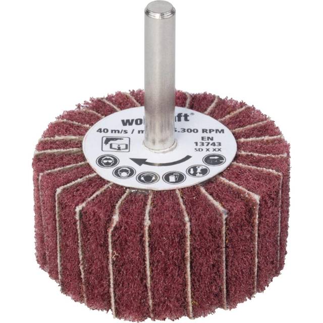 Wolfcraft 2032000 50 x 25mm Flap Wheel Burnishing Mop with 150-Grit