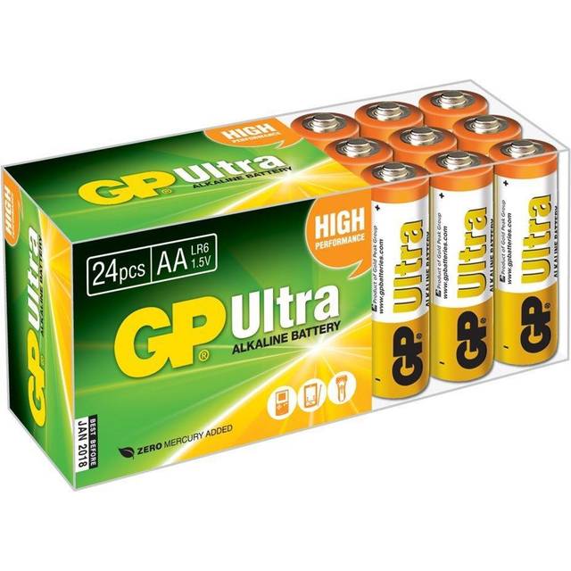 GP Ultra Alkaline AA LR6 Batteries | 24 Pack
