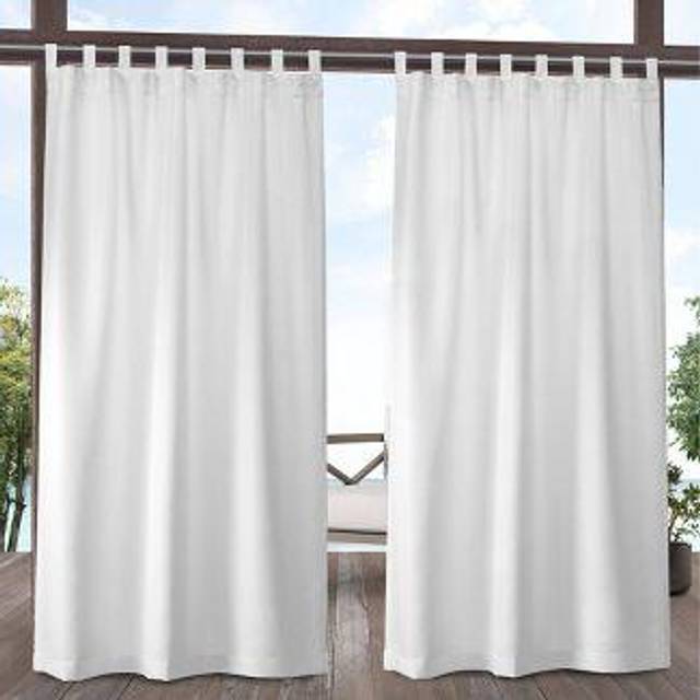 In/Out Solid Velcro Tab Top Panel Pair, Winter White, 54x84, 2 Piece