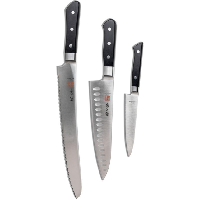 MAC Professionell Knivset m. 3 knivar (Kockkniv, Universalkniv och Brödkniv)
