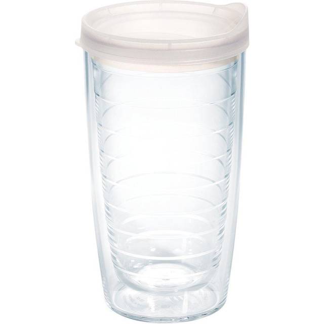 Tervis Clear & Colorful Insulated Tumbler with Frosted Lid, 16 oz Tritan, Clear