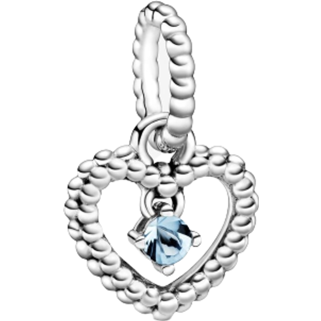 Pandora Signature Silver Heart Dangle Charm