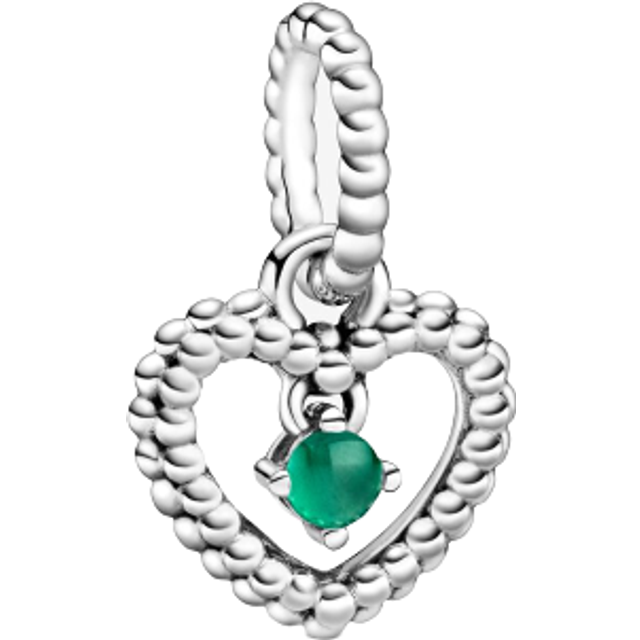 Pandora Signature Silver Heart Dangle Charm