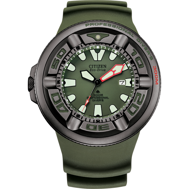 Citizen Promaster Marine Metropolitan Adventure Eco-Drive Divers BJ8057-17X 300M Mens Watch With Extra Strap green