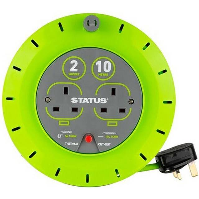 Status 10 Metre 13 Amp 2 Socket Outlet With Thermal Cut Out
