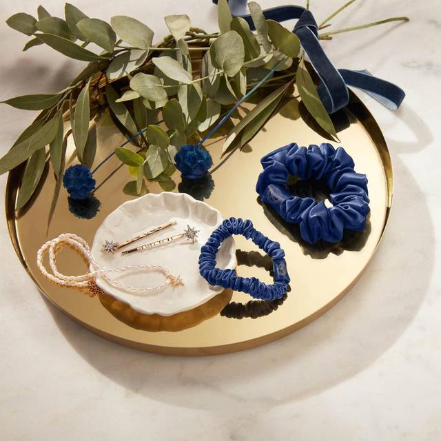 Silk Scrunchie - Midnight Blue