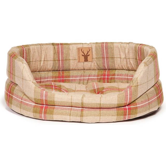 Newton Moss Slumber Pet Bed in Multi-colour - Green;Beige;Pink (23 cm x 53 cm W x 46 cm D)