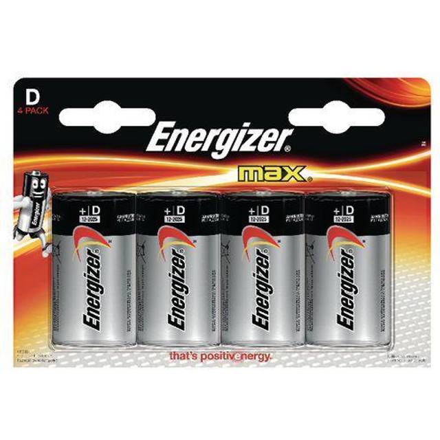 Energizer Max D LR20 Alkaline Batteries | 4 Pack