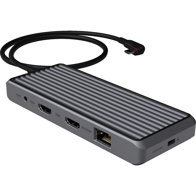 Unisynk 10 Port USB-C Hub 4K60Hz 100W Grå