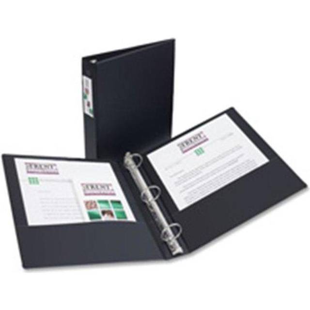 Avery Consumer Products AVE04601 Economy Ring Binder W-Labelholder- 3in. Capacity- Black