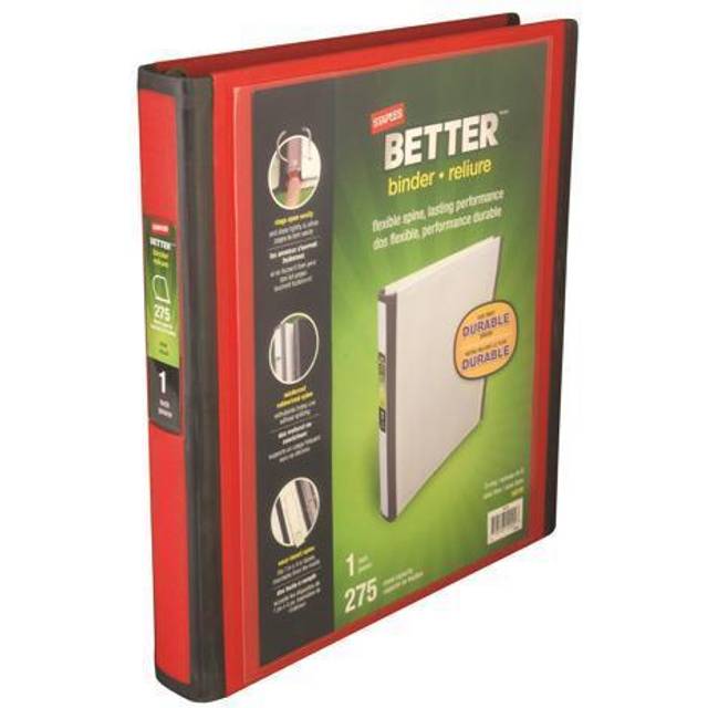 STAPLES 18370 Binders  Red