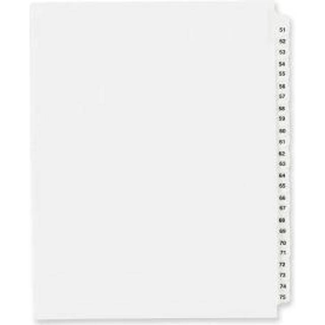Avery Legal Dividers  Standard Collated Sets  Letter Size  Side Tabs  51-75 (01332)