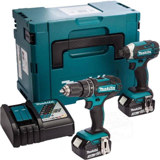 Makita DLX2131JX1 18v Li-ion LXT Combi and Impact Twin - 3 x 3.0ah Batteries