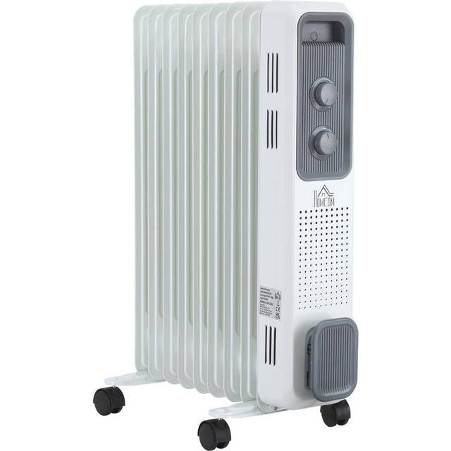 HOMCOM 2180W Oil Filled Radiator - 9 Fins - Portable Heater w/ Timer - Thermostat Control | TJ Hughes
