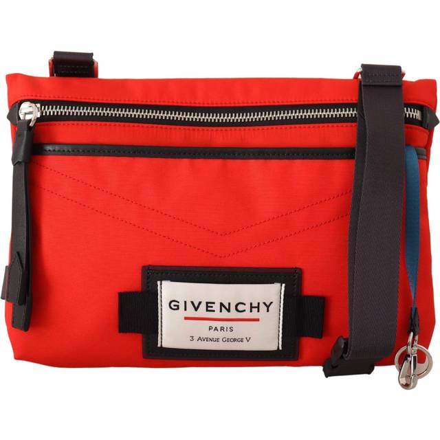 Givenchy Red Polyamide Downtown Flat Crossbody Bag (OS)