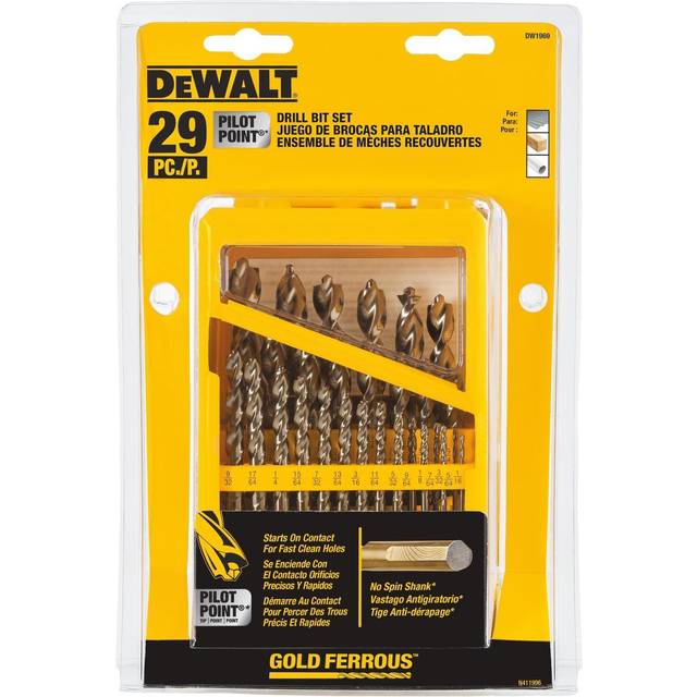 DeWalt DW1969 29-Piece Pilot Point Drill Bit Set Metal Index