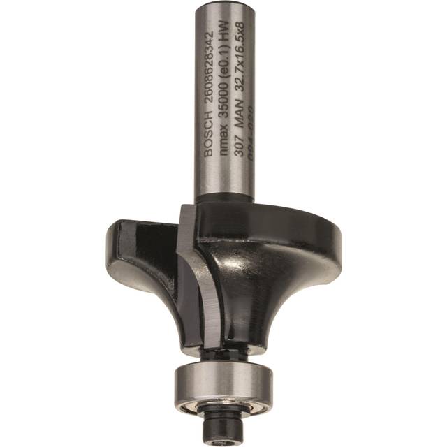 Bosch 1x PRO Överfrässtål avrundningsfräs (för Mjukt trä, Hårt trä, Ø 32,7 mm, Professional Tillbehör Handöverfräs, Kantfräs)