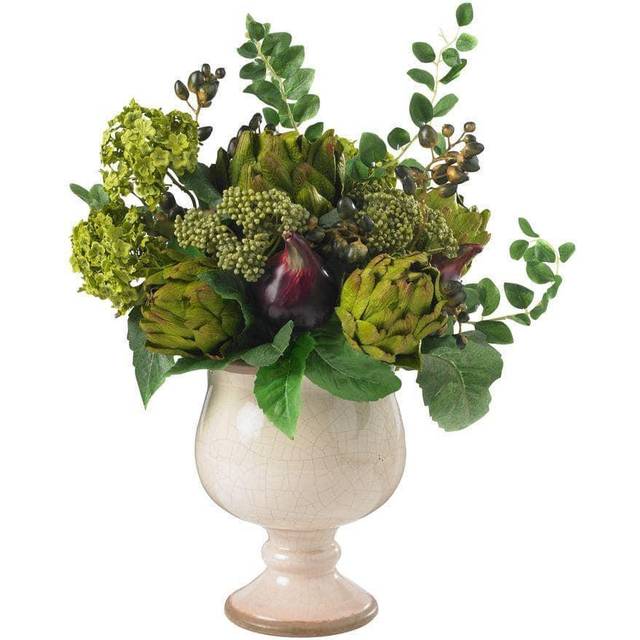 Nearly Natural Artichoke and Hydrangea Silk Flower Arrangement
