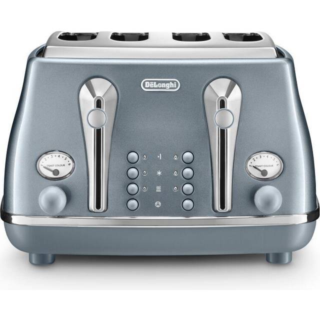 DeLonghi CTOT4003.AZ 4 Slice Toaster Icona Metallics 1800W - Metallic blue