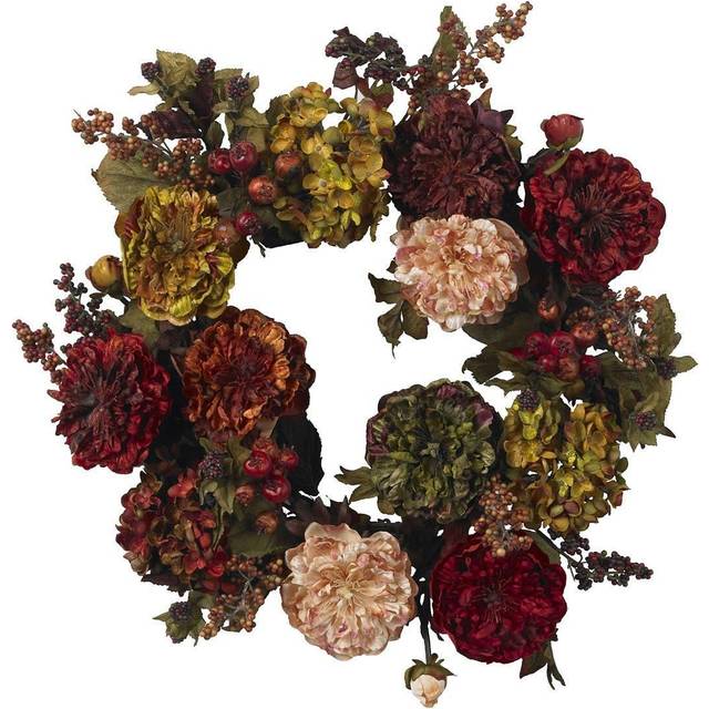 "22"""""""" Autumn Hydrangea Peony Wreath"