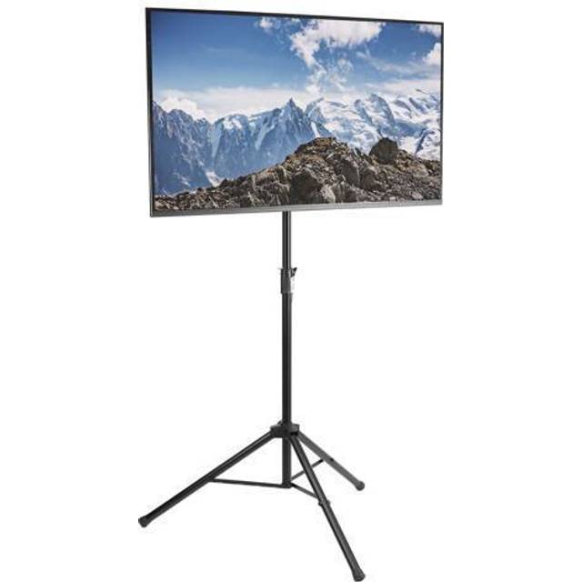 Tripod 32 to 55 inch LCD LED Flat Screen TV Display Floor Stand, Portable Height Adjustable Mount, Black, STAND-TV55T