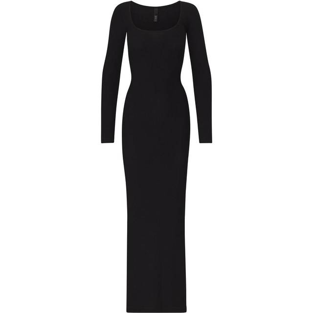 Soft Lounge Long-Sleeve Maxi Dress - ONYX - X-Small