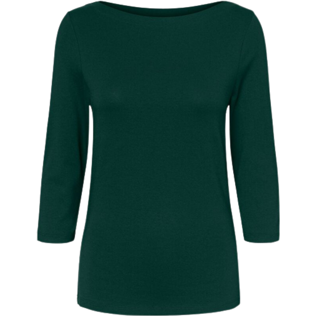 VERO MODA Dam stretch t-shirt 3/4-ärm basic ubåthals topp normal passform långärmad VMPANDA, Laurelkrans, XS