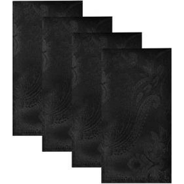 "Elrene Home Fashions Caiden Elegance Damask Fabric Napkins (Set of 4)  17"""" x 17""""  White 4 Count (Pack of 1)"