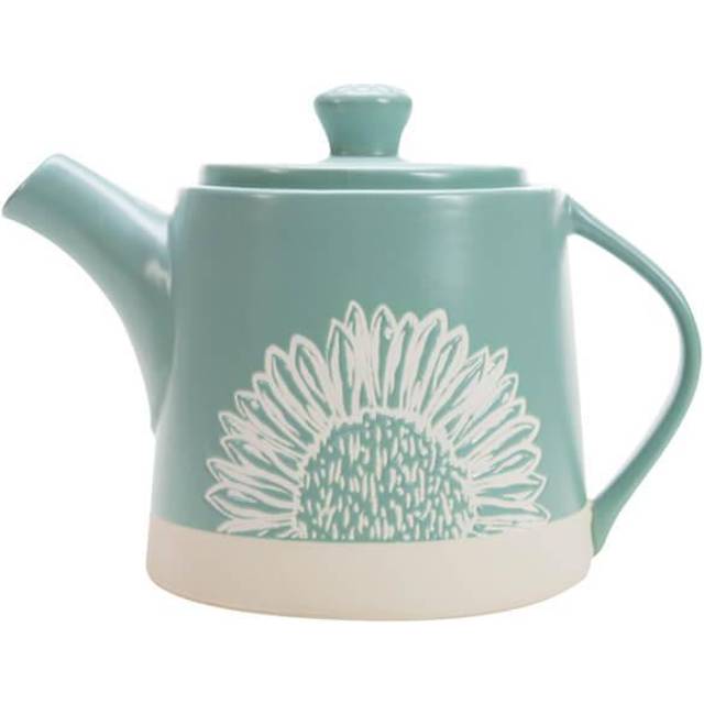 Stoneware Teapot Blue Artisan Flower English Tableware Co.