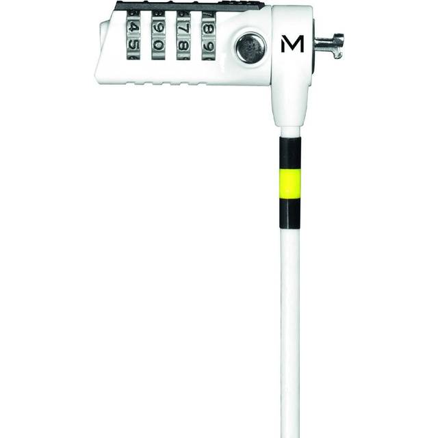 Mobilis 1.8m 4mm Diameter Hardened Steel Coded Security Cable - White And Silver