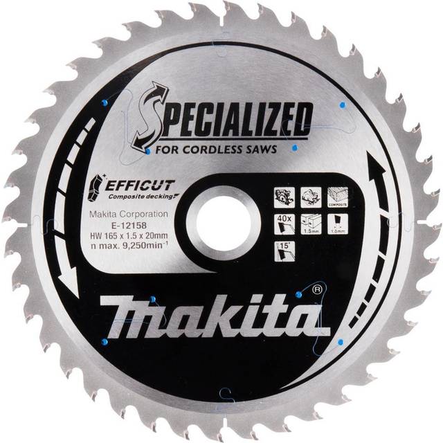 Makita SPECIALIZED Efficut Circular Saw Blade for Composite Decking 165mm 40T 20mm